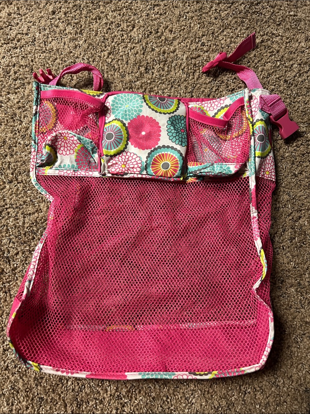 thirty-one Pink Floral Mesh Travel Organizer Tote